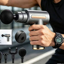 Massageador Elétrico Muscular Profissional de Alta Frequência Recarregável com 4 Ponteiras