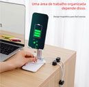 Fixador de Cabos Magnético Autoadesivo – Organizador de Fios Prático para Mesa, Celular e Notebook