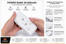 Power Bank Portátil 20.000mAh Universal com 4 Cabos Integrados