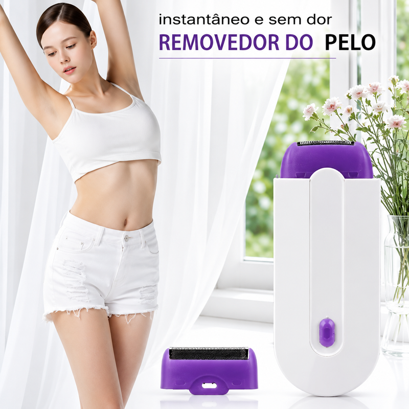 Depilador Elétrico Feminino Finishing Touch Recarregável USB Sem Dor Portátil com Luz LED