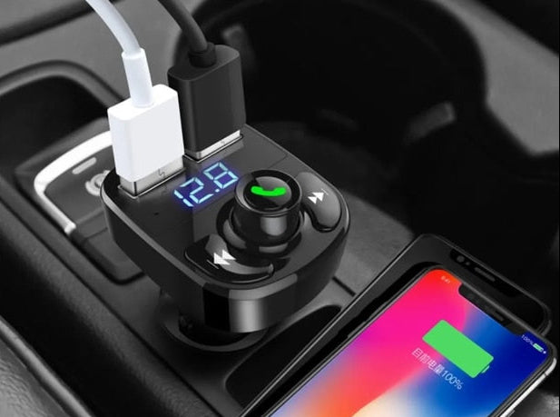 Transmissor FM Bluetooth Veicular X8 com Carregador Duplo USB – Música, Chamadas e MP3 no Seu Carro