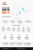 Fone de Ouvido Sem Fio Bluetooth OWS-15 com Microfone e Som Estéreo