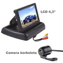 Kit Câmera de Ré Visão Noturna + Monitor Retrátil 4,3” | Estacionamento Seguro Universal 12V